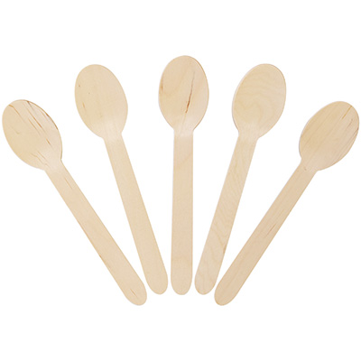 Pack Of 100 x Wooden Disposable Spoons - Strong & Eco-Friendly